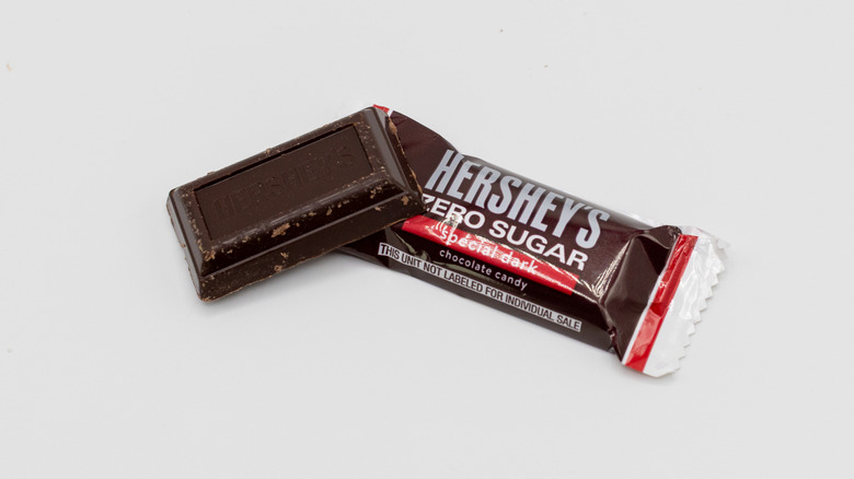 Hershey's Zero-Sugar Special Dark bar on white background