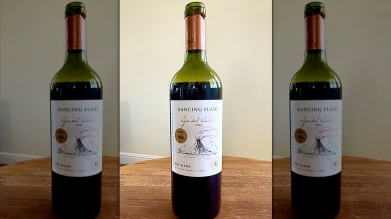 Bottle of Dancing Flame wine from Aldi