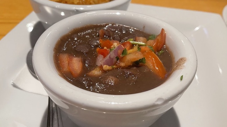 A bowl of black beans from Chili's