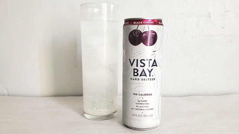 Vista Bay black cherry hard seltzer with its package
