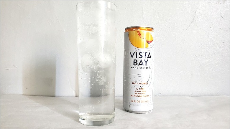 Vista Bay peach hard seltzer with its package