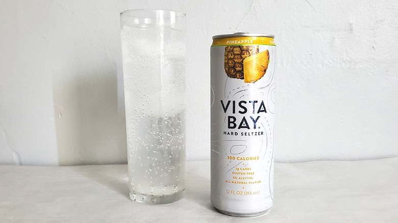 Vista Bay pineapple hard seltzer with its package