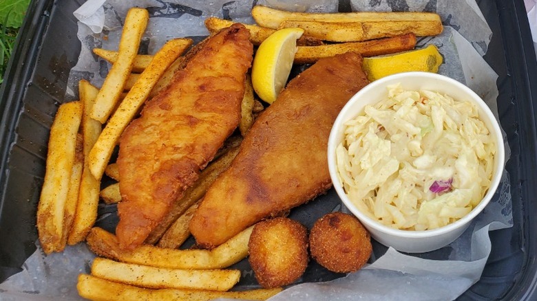 Red Lobster fish and chips dinner
