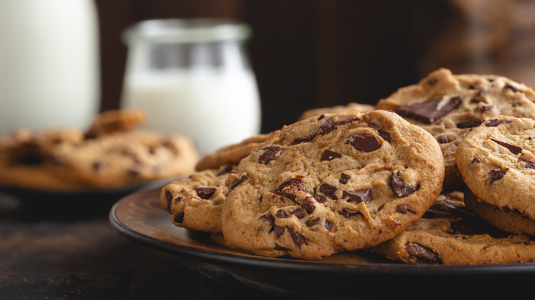 Plate of chocolate chip cookies