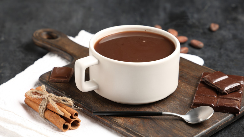 Solo mug of hot chocolate