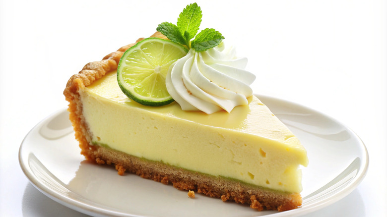 A slice of key lime pie
