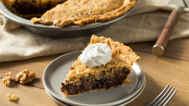 Derby pie with whipped cream