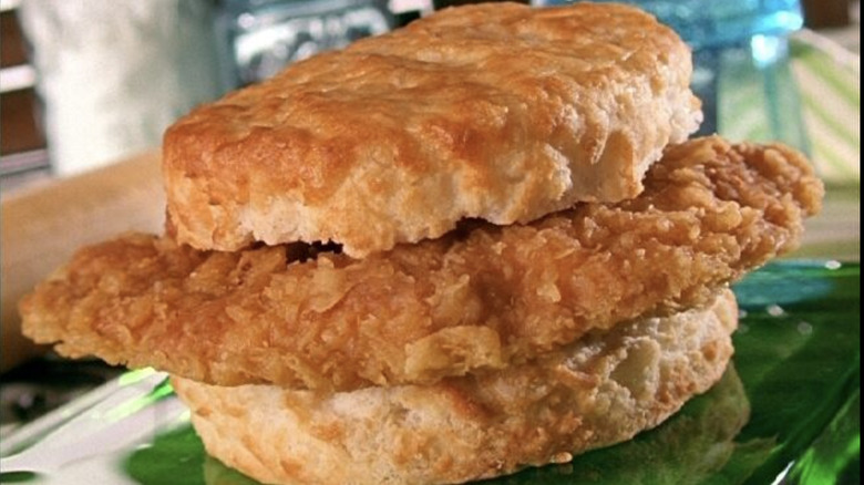 A Bojangles Cajun filet biscuit