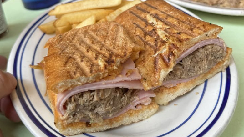 Cubano sandwich on plate