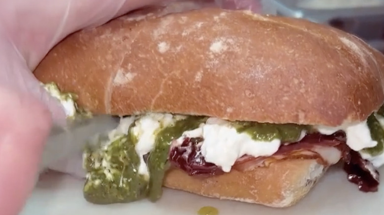 stracciatella sandwich with pesto