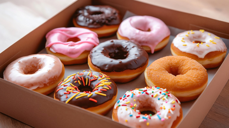 A box of assorted donuts