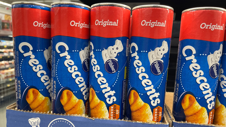 Cans of Pillsbury crescent roll dough