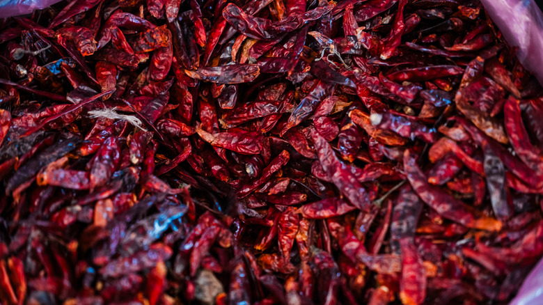 a bunch of dried chili