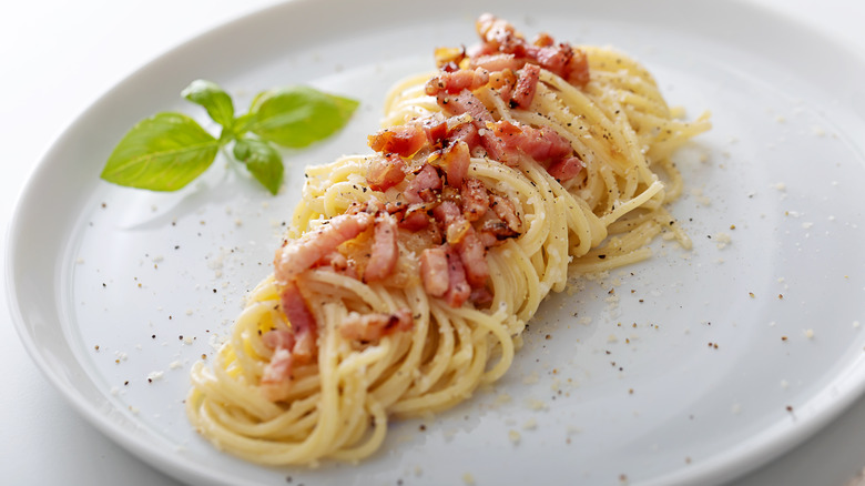 Carbonara on plate