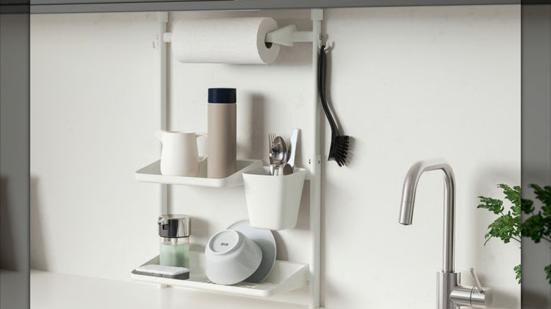 Ikea SUNNERSTA filled with kitchen supplies