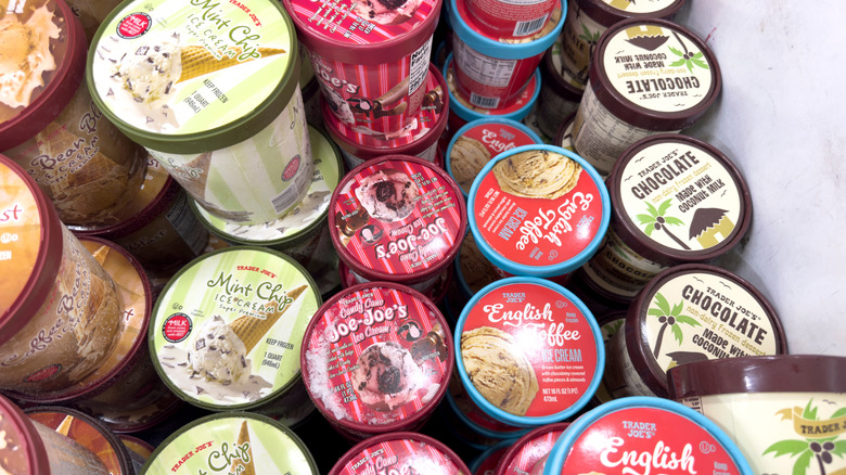 Ice cream in Trader Joe's freezer section