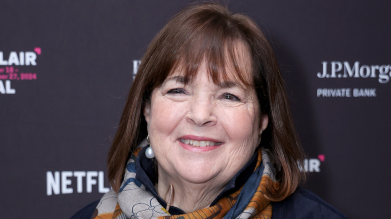 Celebrity chef Ina Garten wearing a scarf and smiling