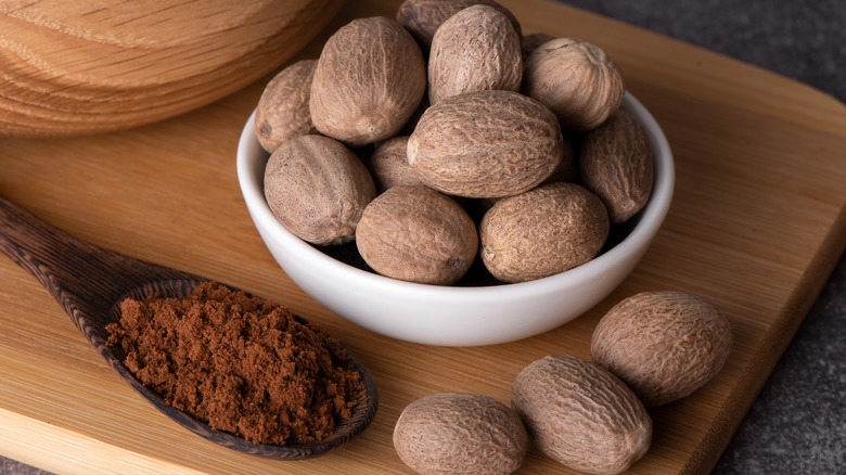 A bowl of nutmeg cloves