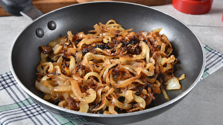 Pan of caramelized onions