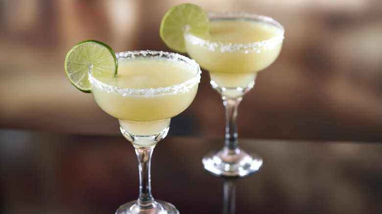 frozen margaritas in glasses