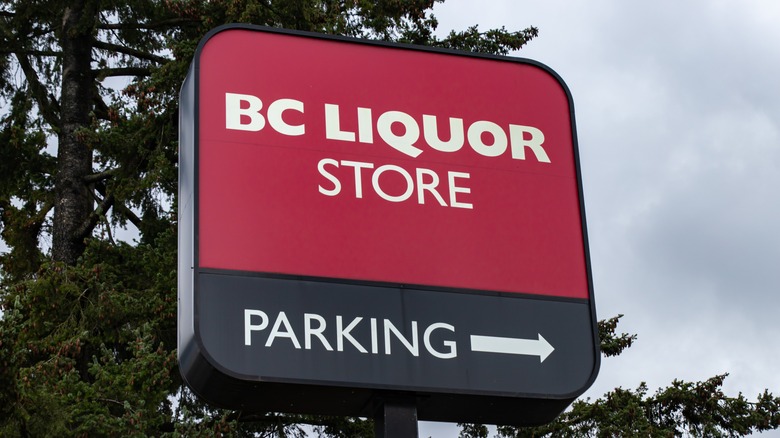 A sign for BC Liquor.