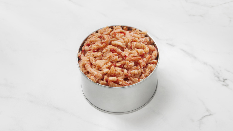 Canned lobster meat.