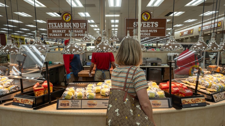 Woman at Buc-ee's counter