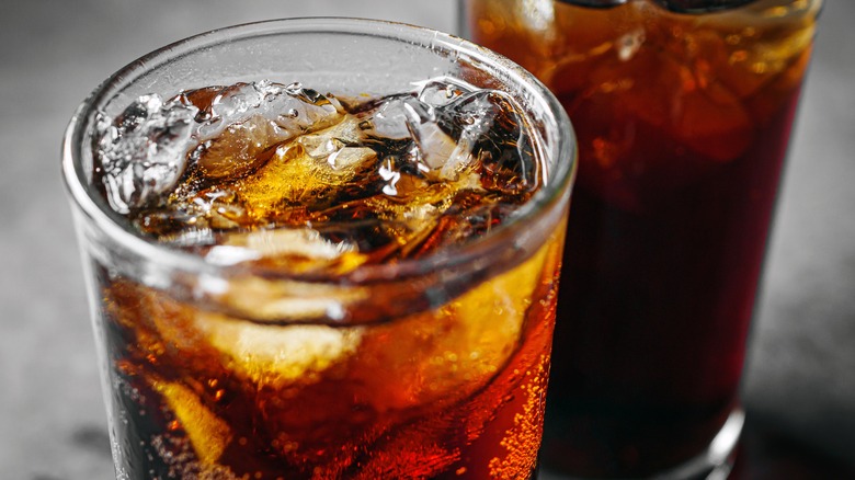 Close-up of soda in glass