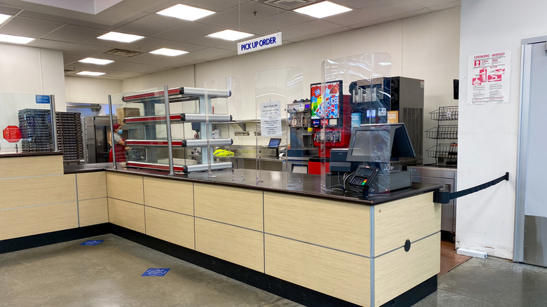 The inside of an empty Sam's Club food court