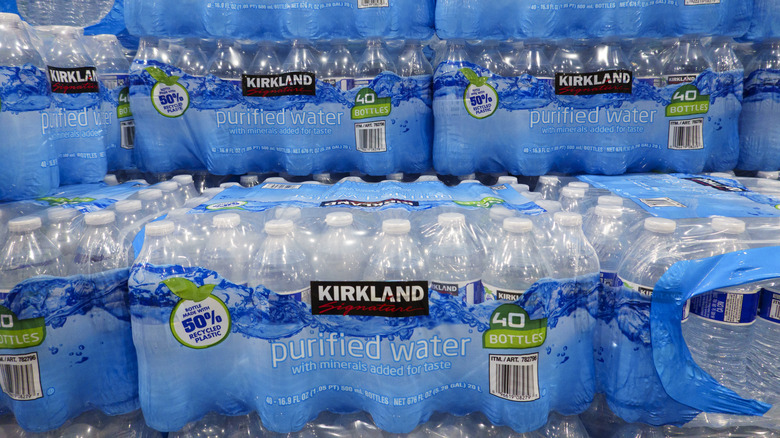 40-bottle packs of Kirkland Signature plastic water bottles
