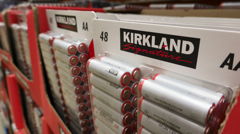 Packs of Kirkland Signature AA batteries