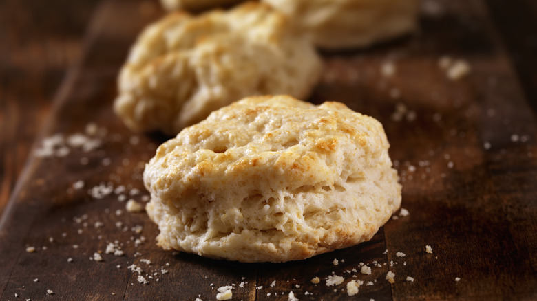 Close-up of a buttermilk biscuit