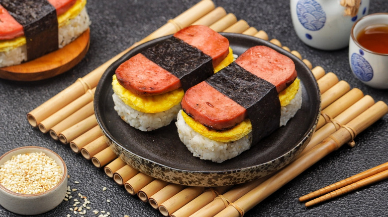 Spam musubi with egg