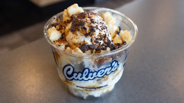 Culver's concrete with various toppings.