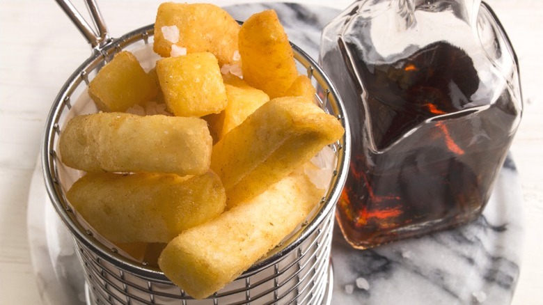 Fries with malt vinegar