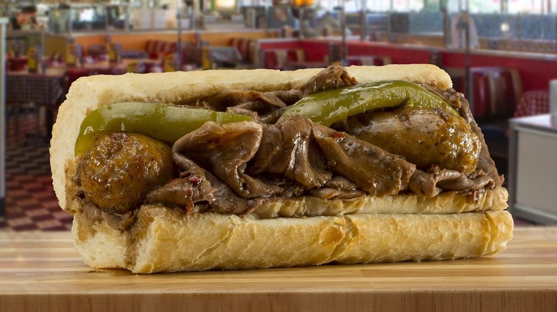 A Portillo's Italian beef combo with sausagae