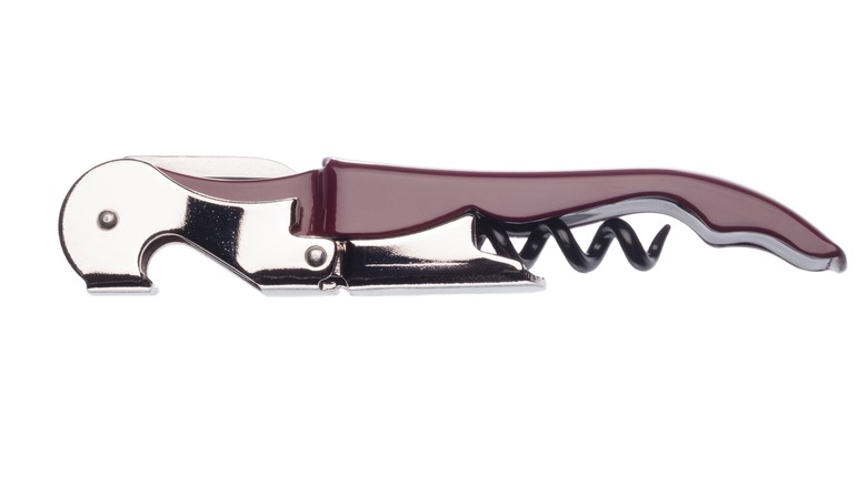 Maroon waiter's corkscrew