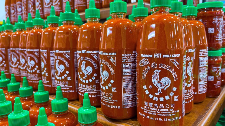 Hoy Fong Foods Sriracha bottles