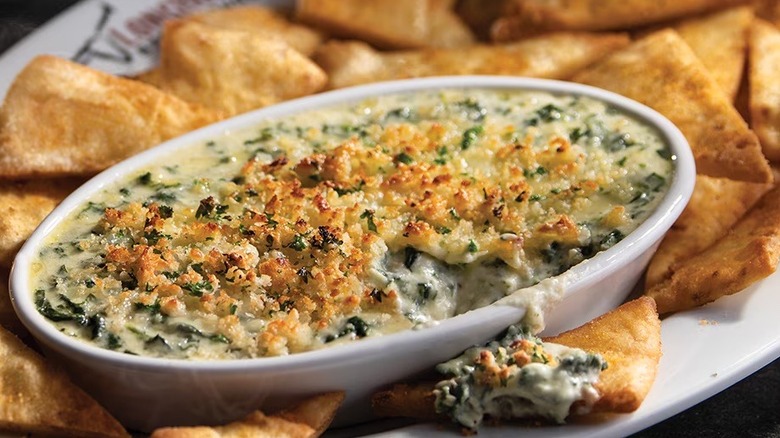 Longhorn Steakhouse's parmesan crusted spinach dip appetizer