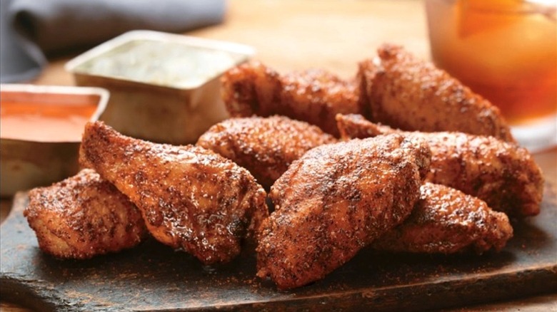 Pile of steakhouse wings from Longhorn Steakhouse.