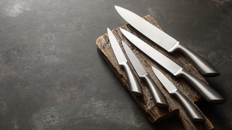 Knives on a cutting board
