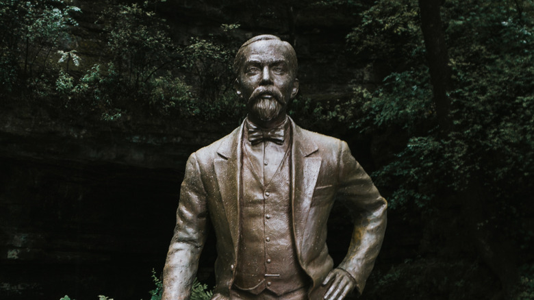 A statue of Jack Daniel in his hometown of Lynchburg, Tennessee.
