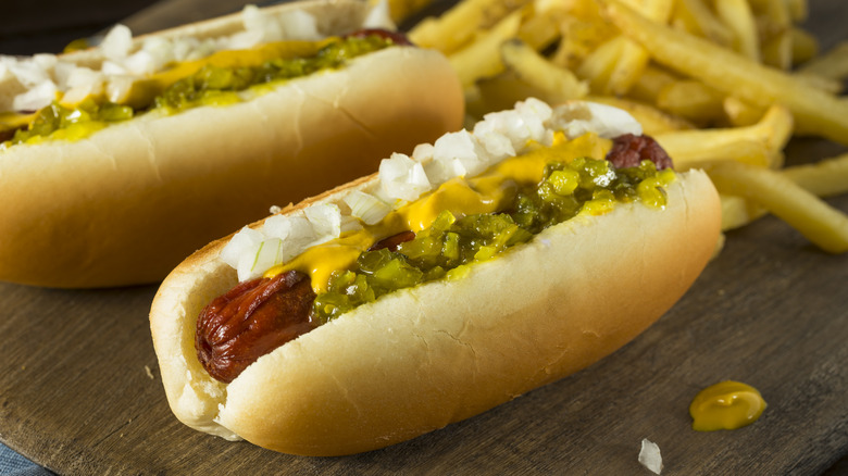 Hot dog on display