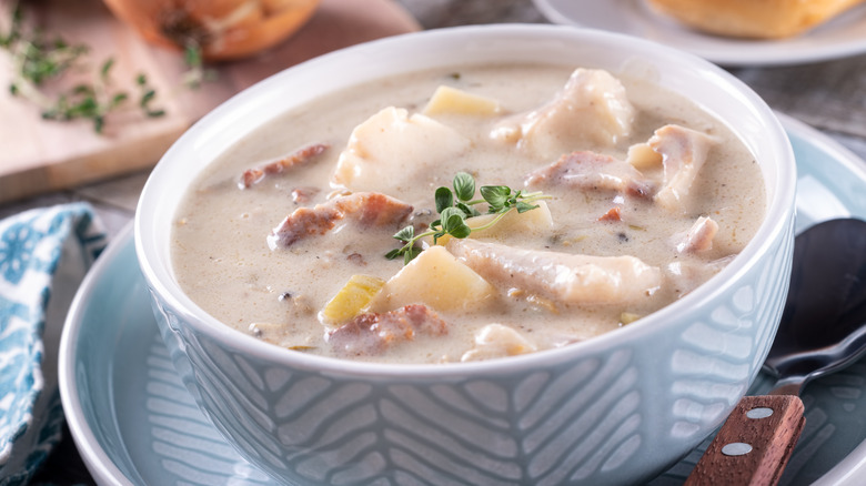 Haddock chowder in a bowl