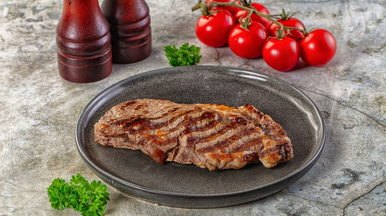 Sirloin steak on a plate