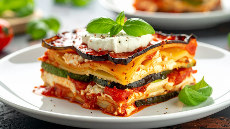 Lasagna made with eggplant