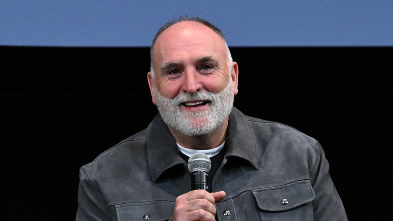 Chef José Andrés speaking into a microphone