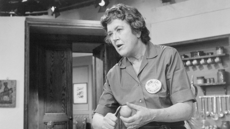 Julia Child in the kitchen