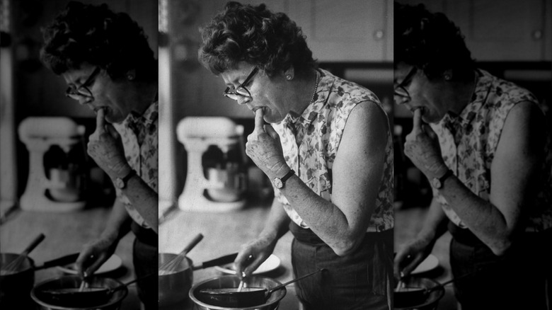 Julia Child tasting food