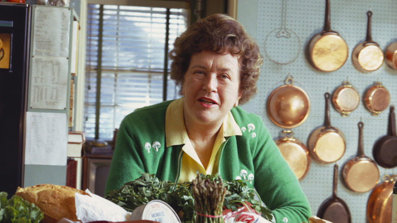 Julia Child in her kitchen